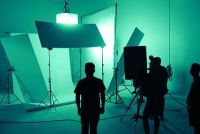 Indoor studio light in green