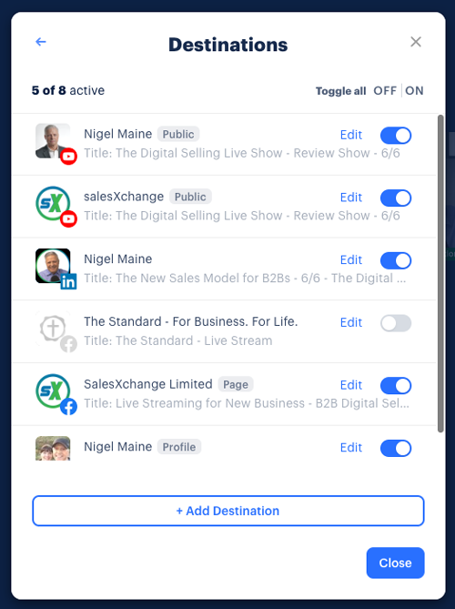 restream multi-platform distribution