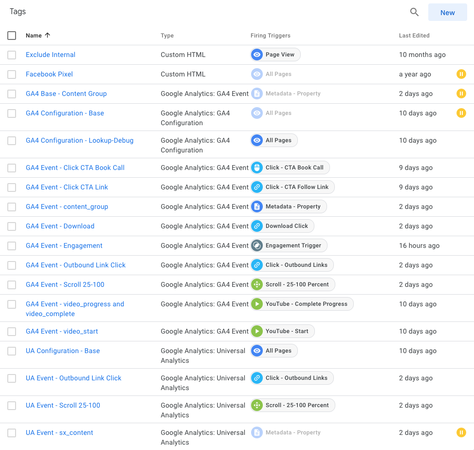 salesXchange Tag Manager screenshot