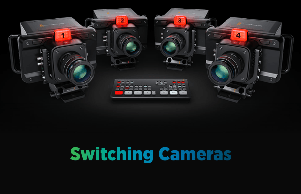 four blackmagic studio 4k cameras + Atem Mini Switcher