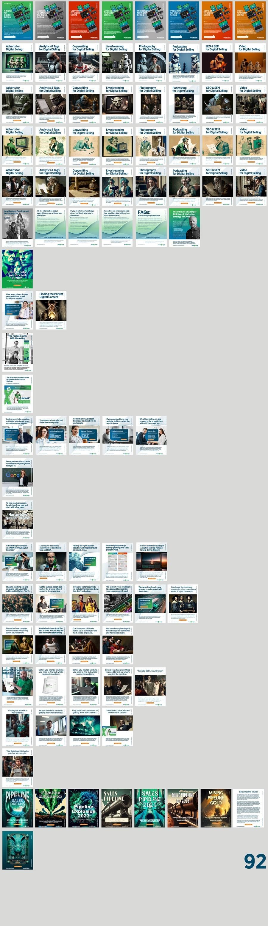 collage of 92 adverts created for social 444